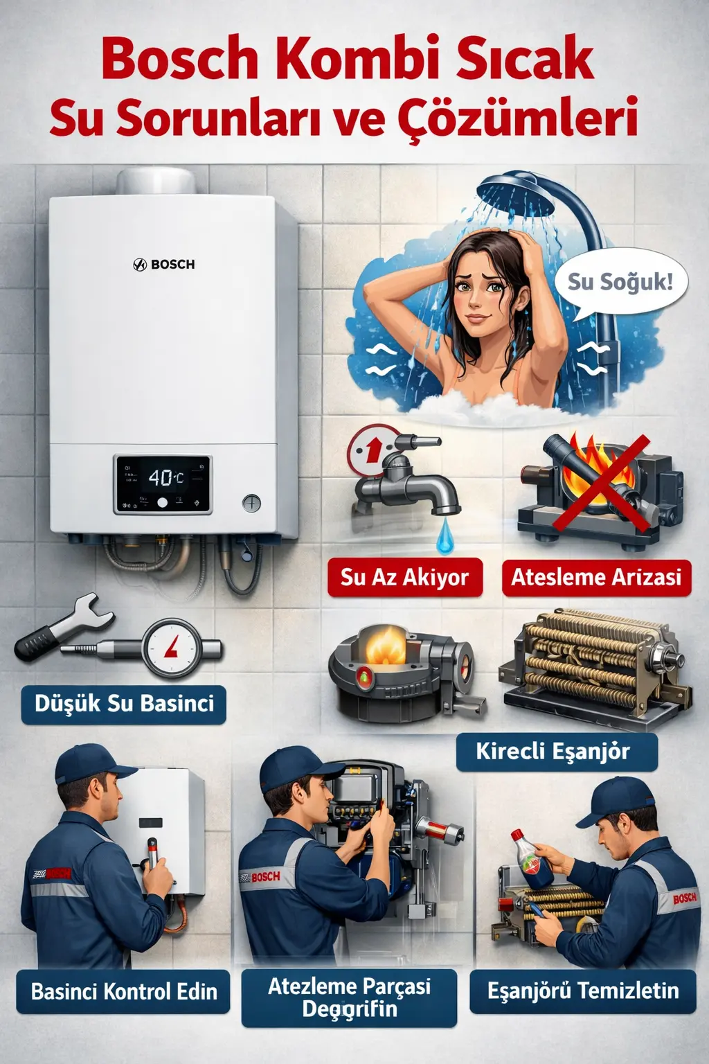 Bosch Kombi Sıcak Su Sorunları ve Çözümleri