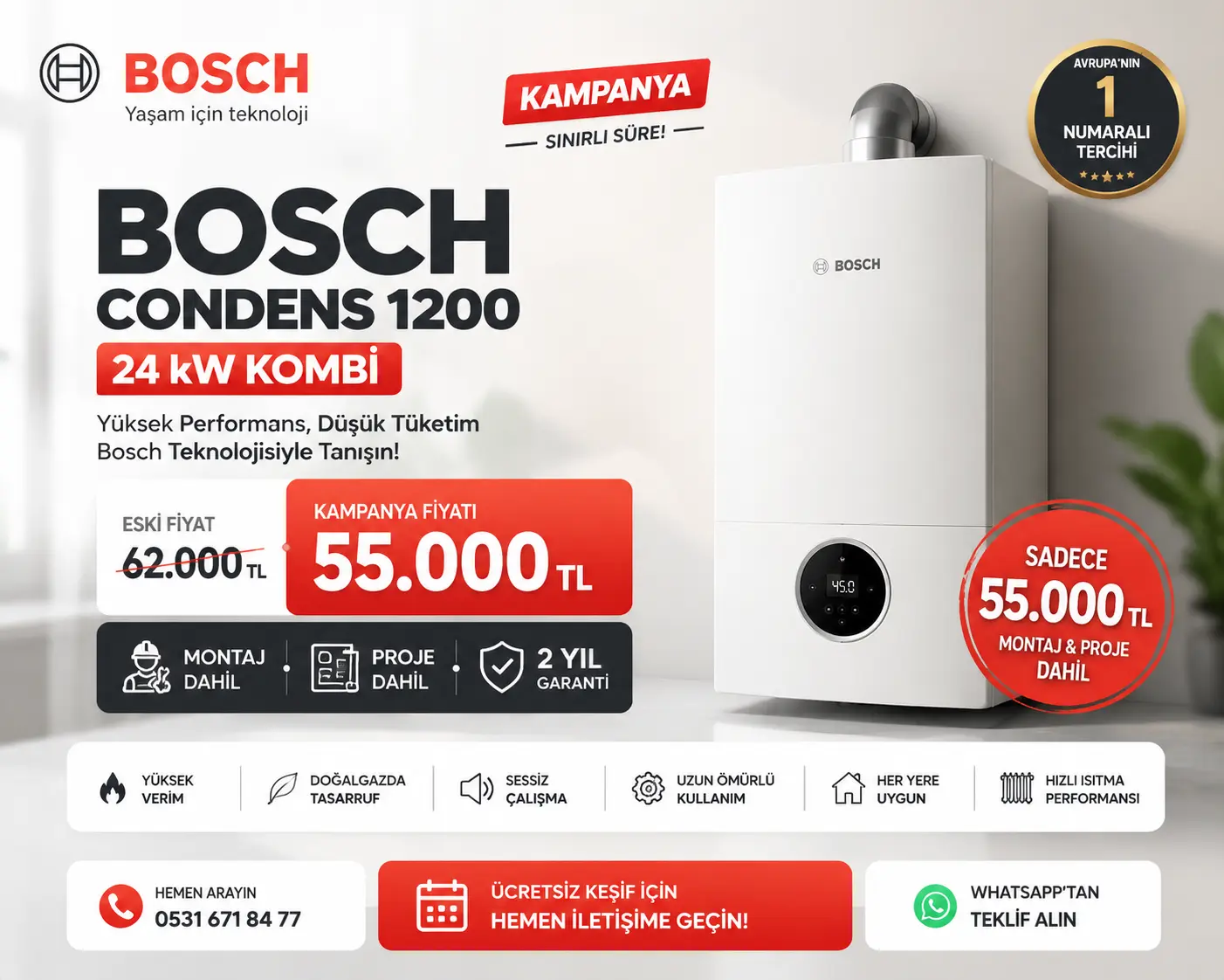 Bosch Condens 1200 kampanya