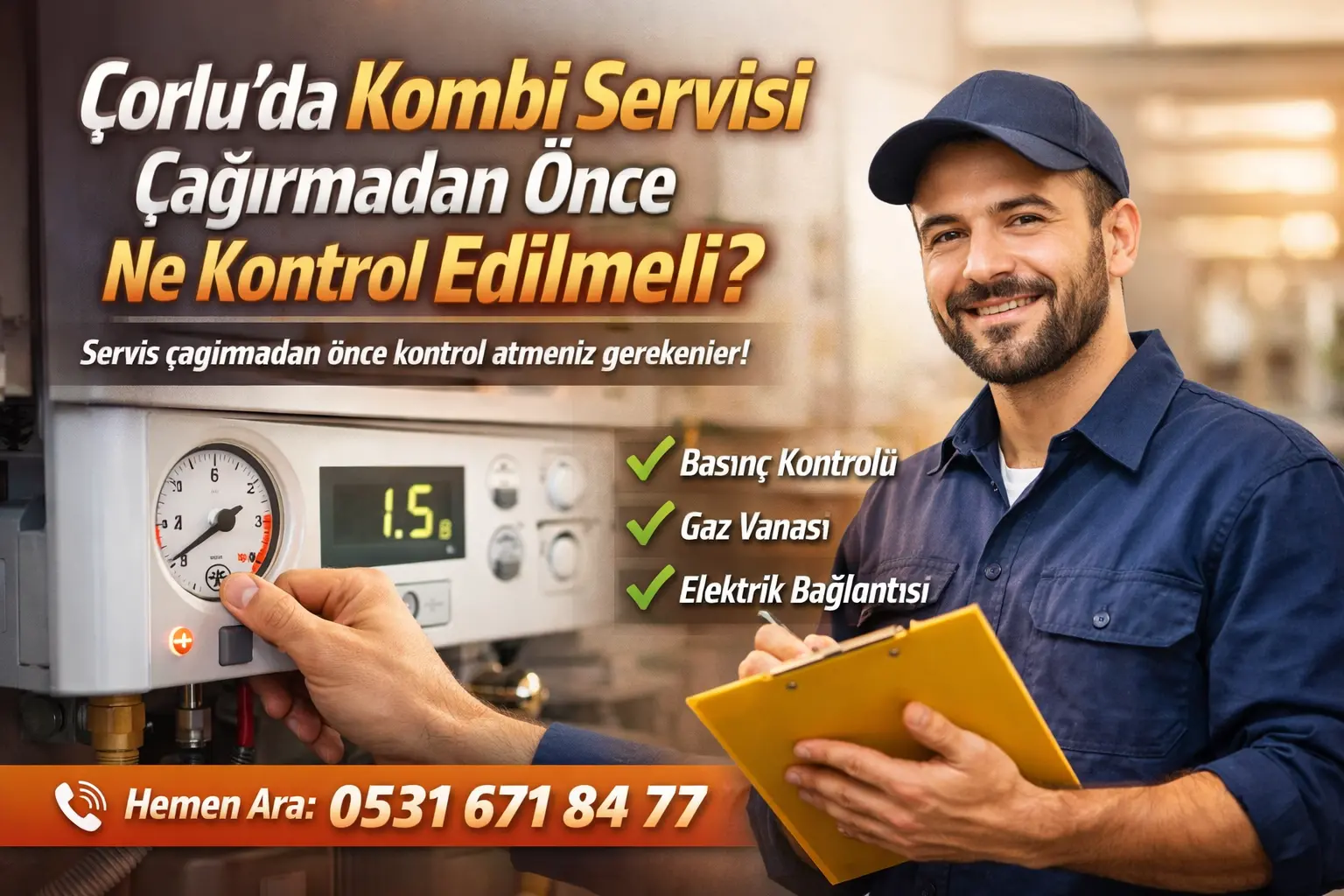 Çorlu’da kombi servisi çağırmadan önce ne kontrol edilmeli?
