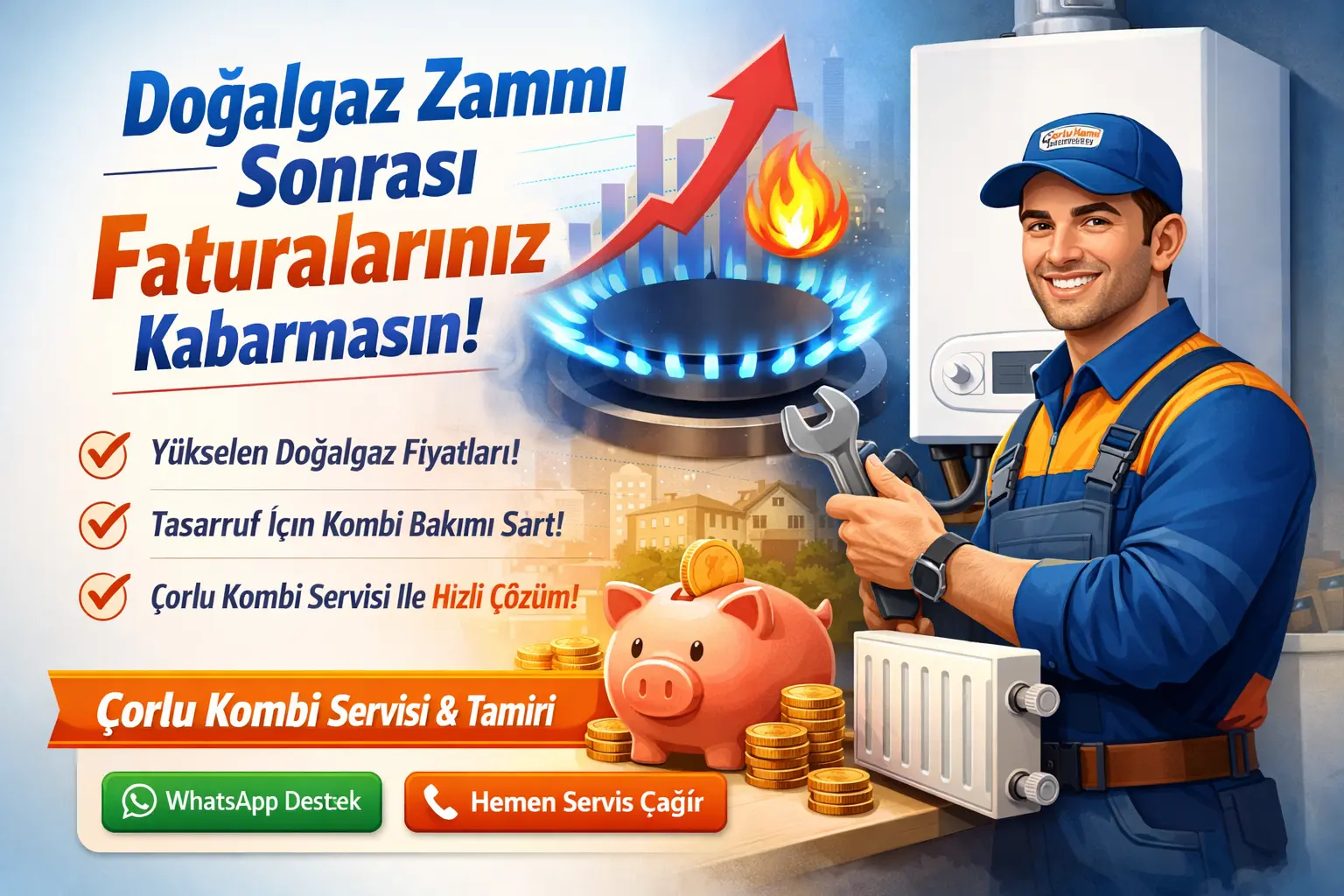 Doğalgaz Fiyatlarına Gelen Zam 2026 | Çorlu Kombi Servisi Tamiri ve Güncel Fatura Etkisi